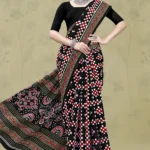 Jhansi Handloom Black Red Designer Saree by Sharda Sarees with traditional woven styling