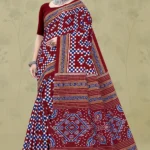 Jhansi Handloom Maroon Blue Designer Saree by Sharda Sarees with traditional woven styling