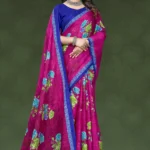 Monte Carlo Magenta Floral Designer Saree by Sharda Sarees with elegant traditional styling