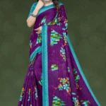 Monte Carlo Purple Designer Saree by Sharda Sarees with floral detailing and elegant traditional styling