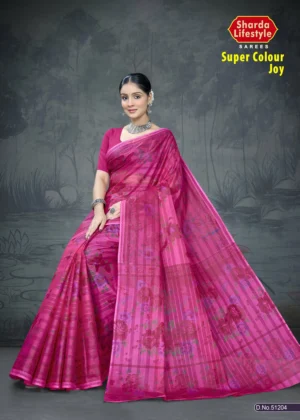 Super Colour Joy Magenta Pink Floral Designer Saree by Sharda Sarees with elegant traditional styling