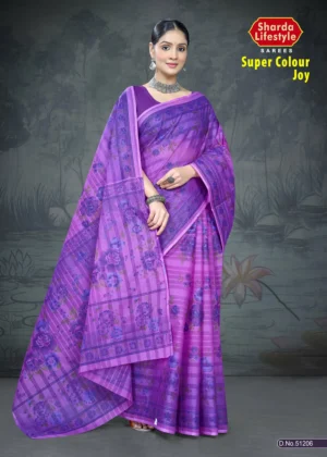 Super Colour Joy Lavender Purple Floral Designer Saree by Sharda Sarees with elegant traditional styling